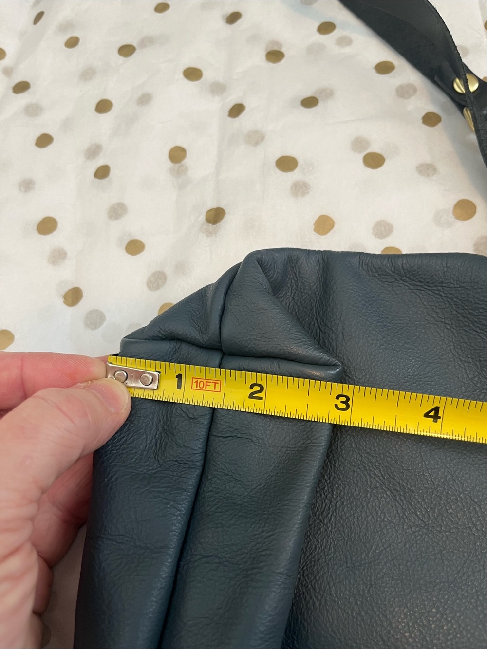 R. Riveter Deep Green Leather Wristlet Clutch - Picture 7 of 14